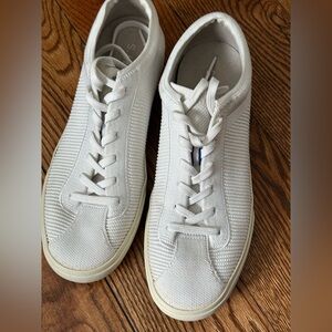 Women’s White Knit Low-Top Sneakers - Casual Everyday Shoe